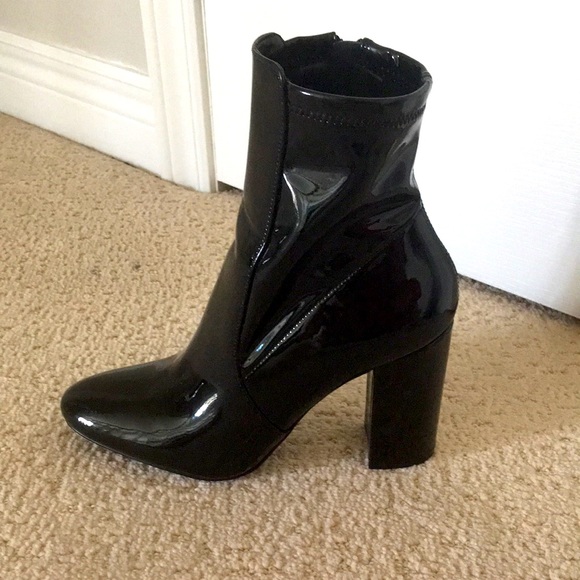 ALDO Black Patent (Faux) Leather Ankle Boots - Picture 3 of 6